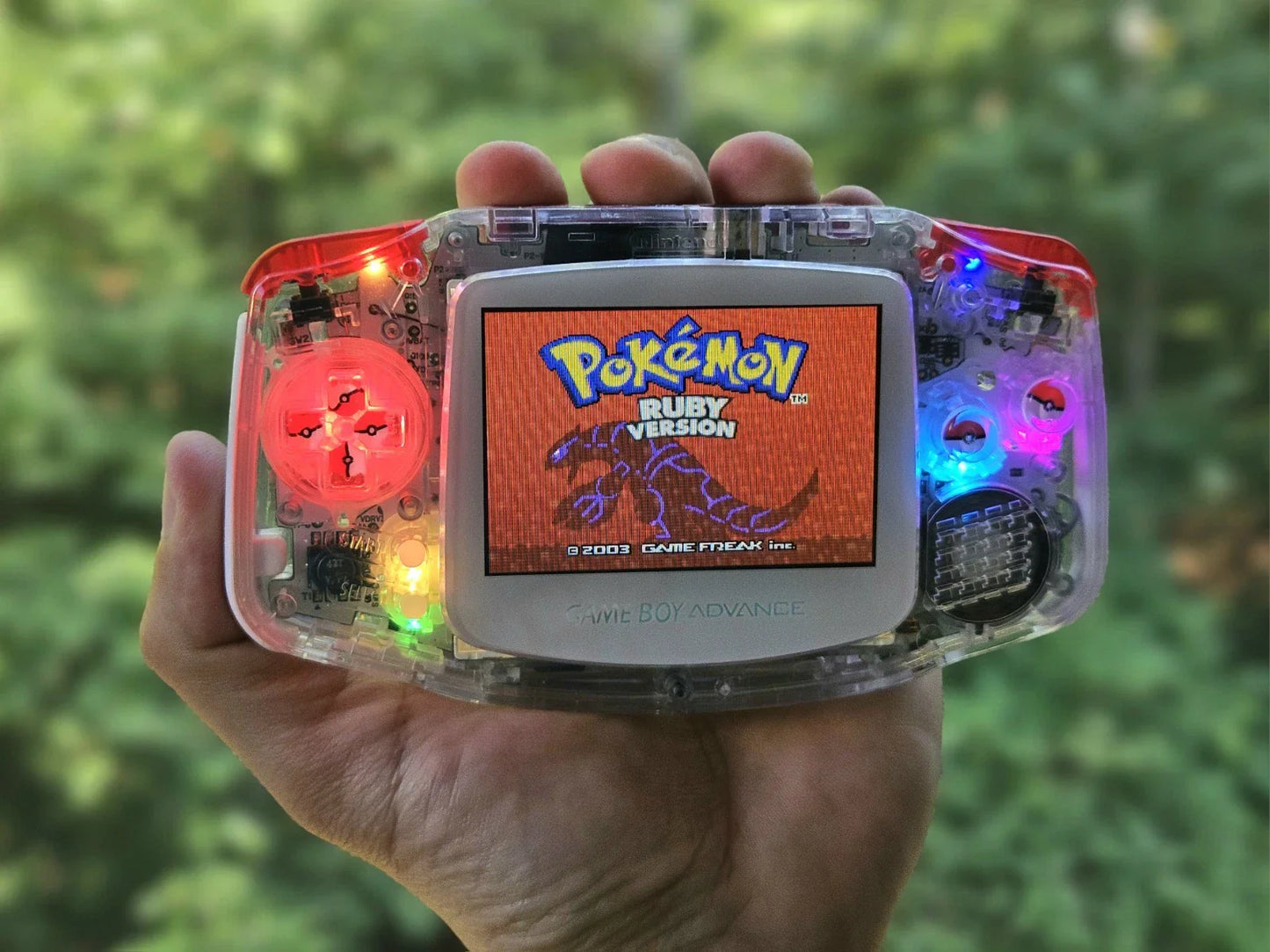 Custom Nintendo GameBoy Advance RGB Poke Mon Edition IPS XL Display