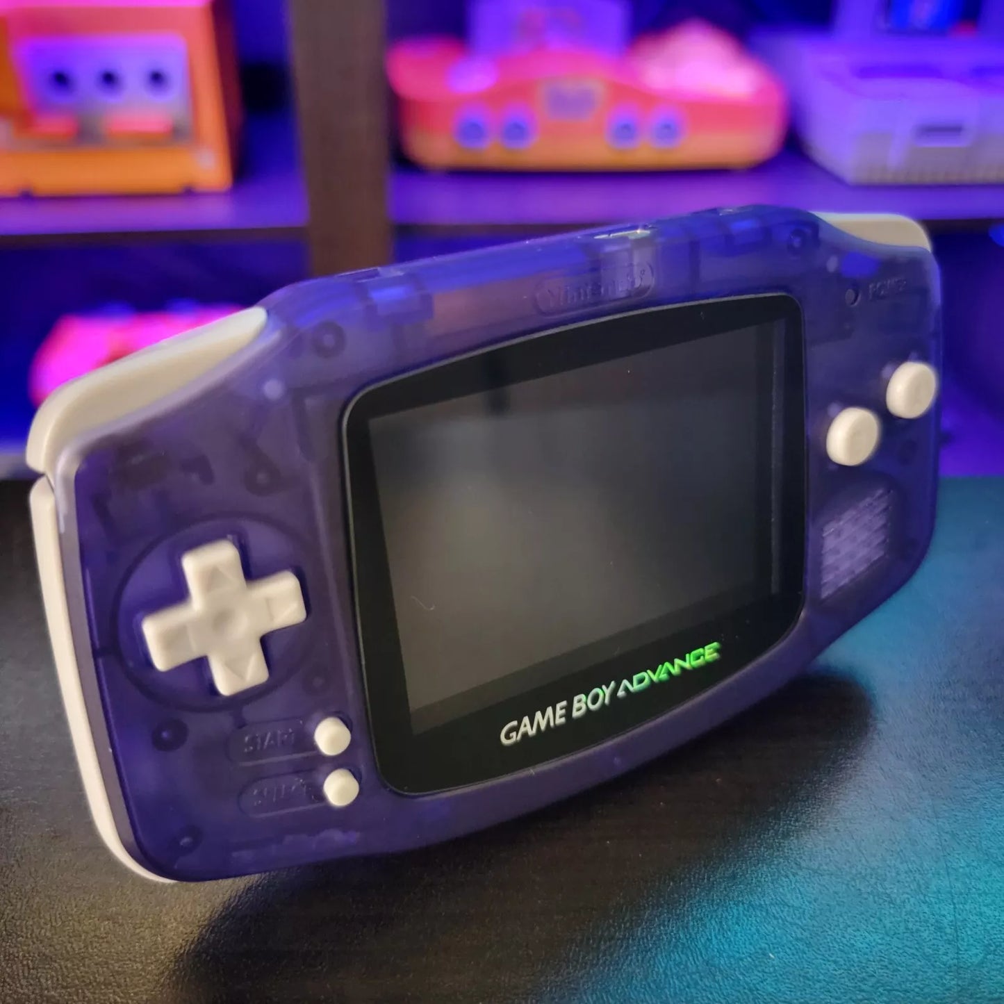 Grape Purple Game Boy Advance GBA Console with iPS V5 Backlight Backlit LCD MOD