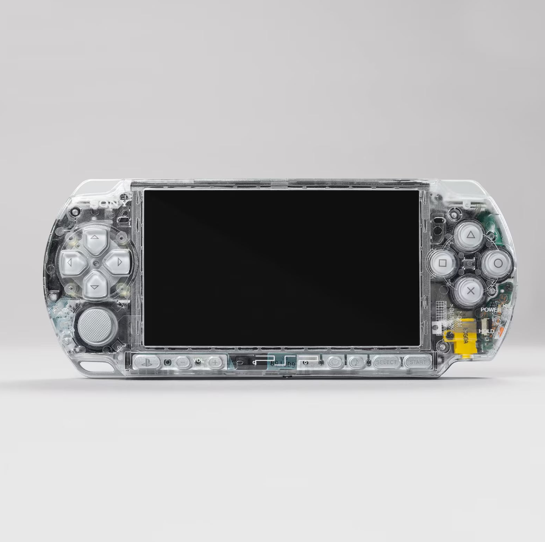 PSP 3000 Portable Clear Stormy Grey Housing Bundle
