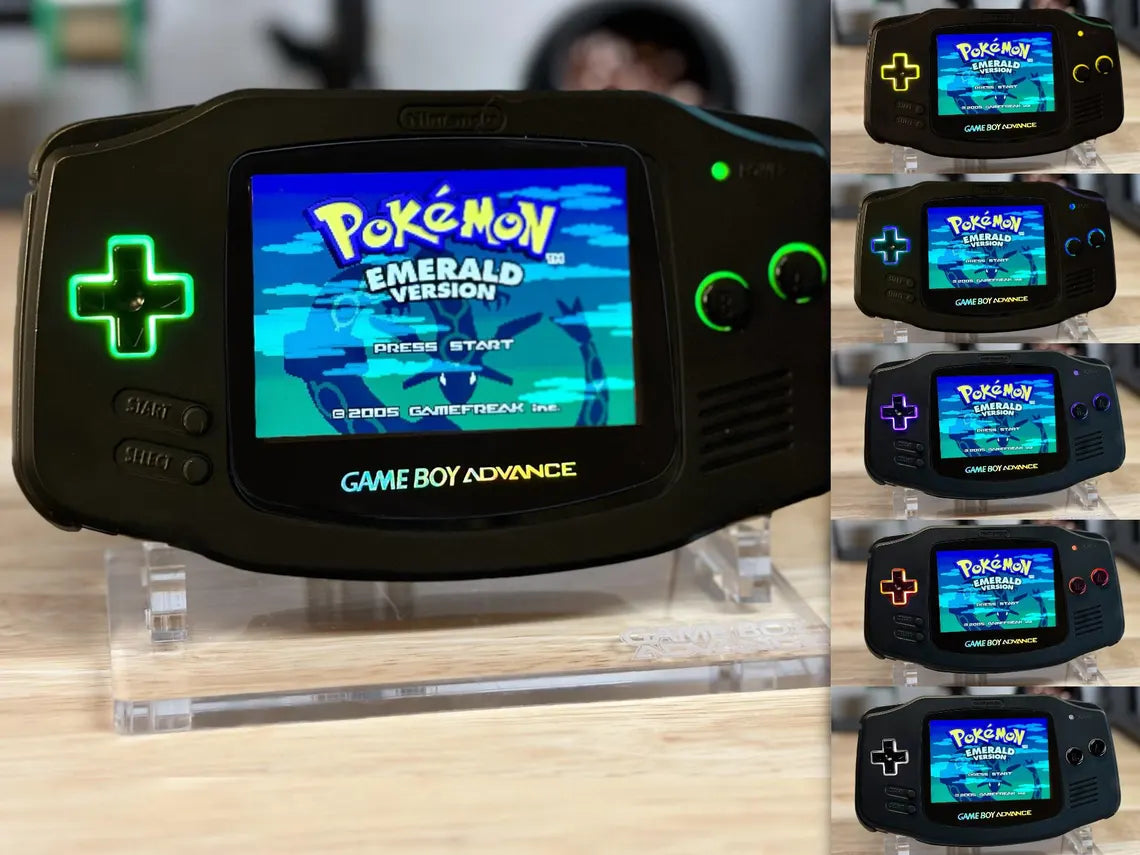 Custom Gameboy Advance - Retro Glow / Backlit Screen (IPS) / On Screen Display / USB-C Rechargeable Battery / GBA