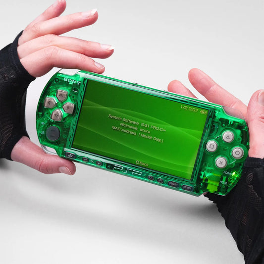 PSP 3000 Portable Clear Green Slime Housing Bundle