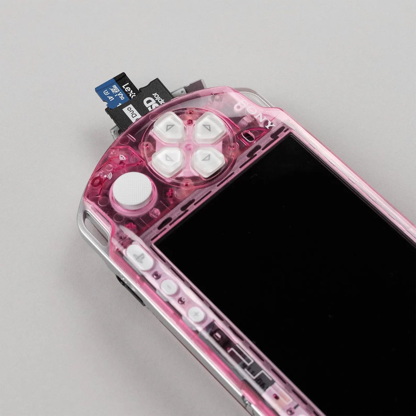 PSP 3000 Portable Bubblegum Clear Housing Bundle