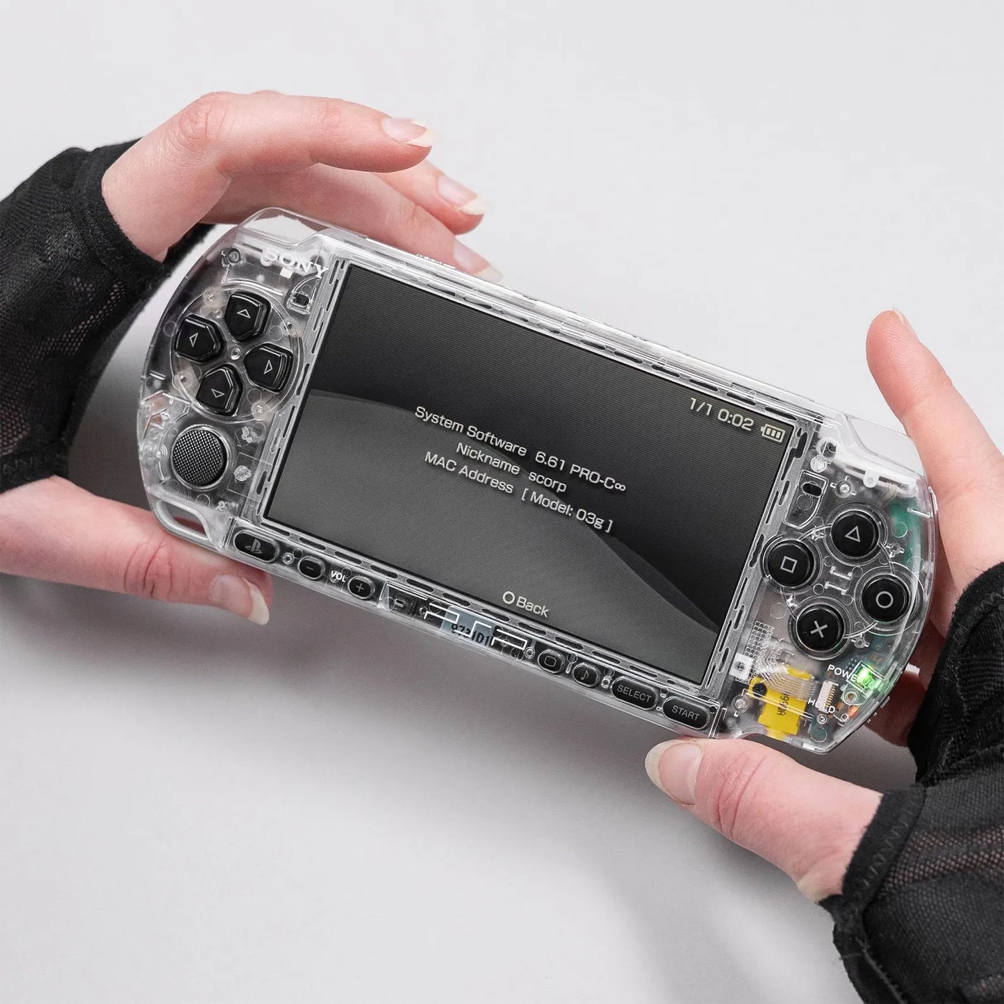 PSP 3000 Portable Obsidian Clear Housing Bundle