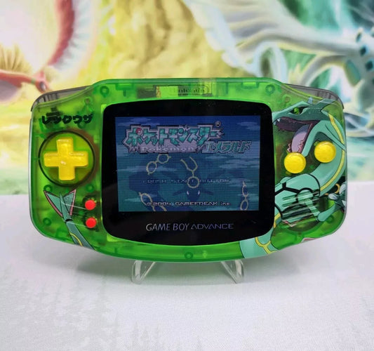 Gameboy Advance Custom Rayquaza Emerald GBA Pokemon w/ ITA TFT Backlight Screen