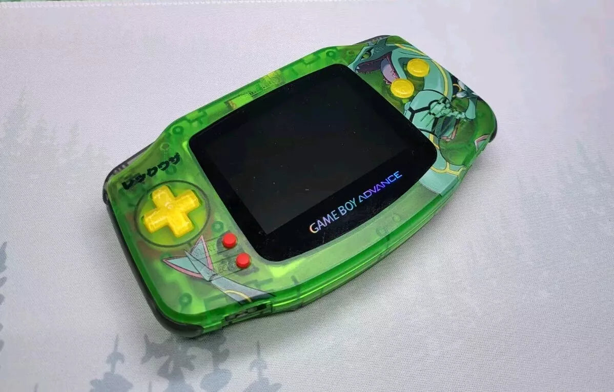 Gameboy Advance Custom Rayquaza Emerald GBA Pokemon w/ ITA TFT Backlight Screen