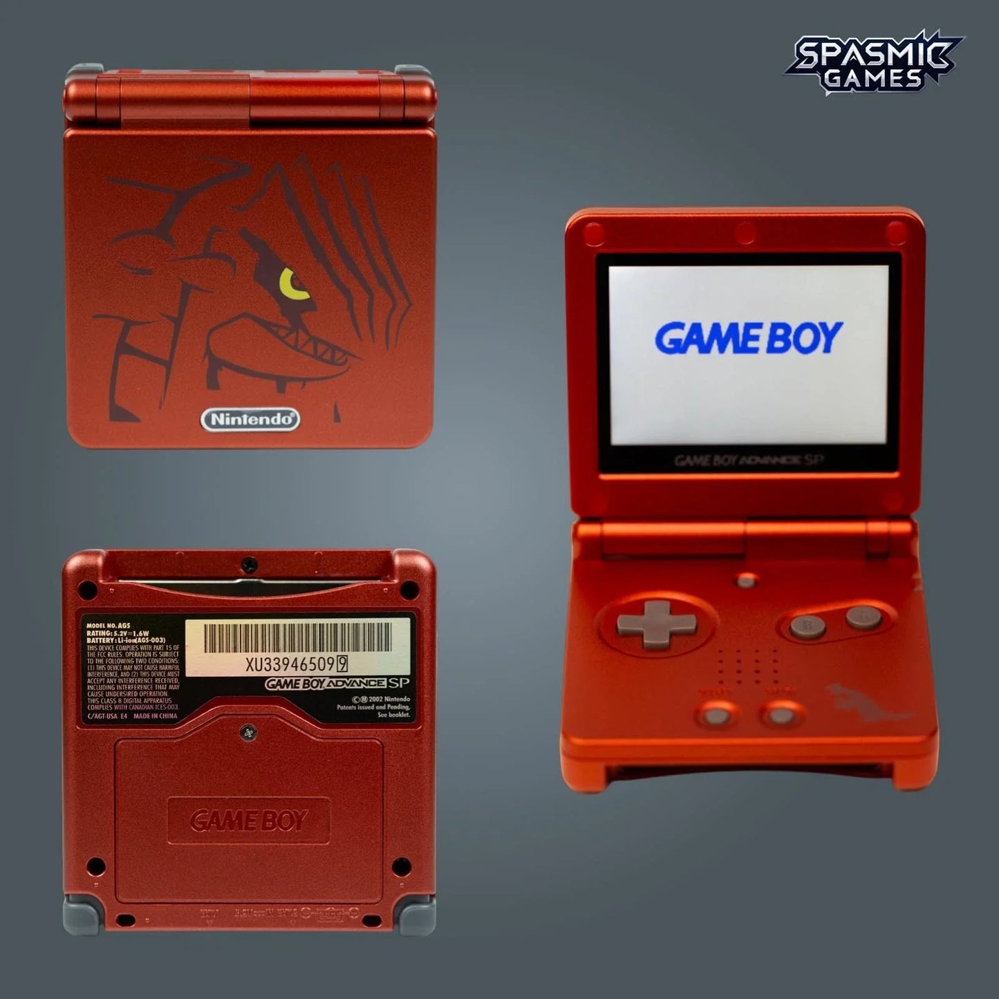 Nintendo Game Boy Advance SP (GBA) Console with IPS V5 Backlit Screen – Choose Your Color – with USB-C Rechargeable Port