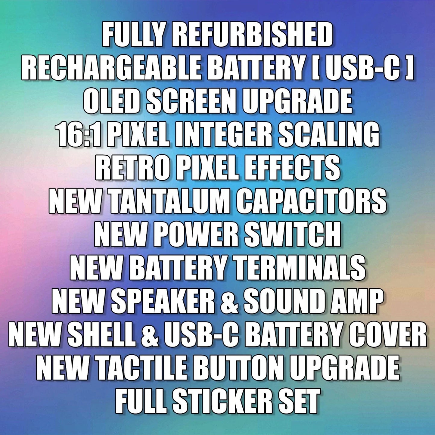 Fully Upgraded Nintendo Game Boy Color – AMOLED Screen, Rechargeable Battery, Ready to Play