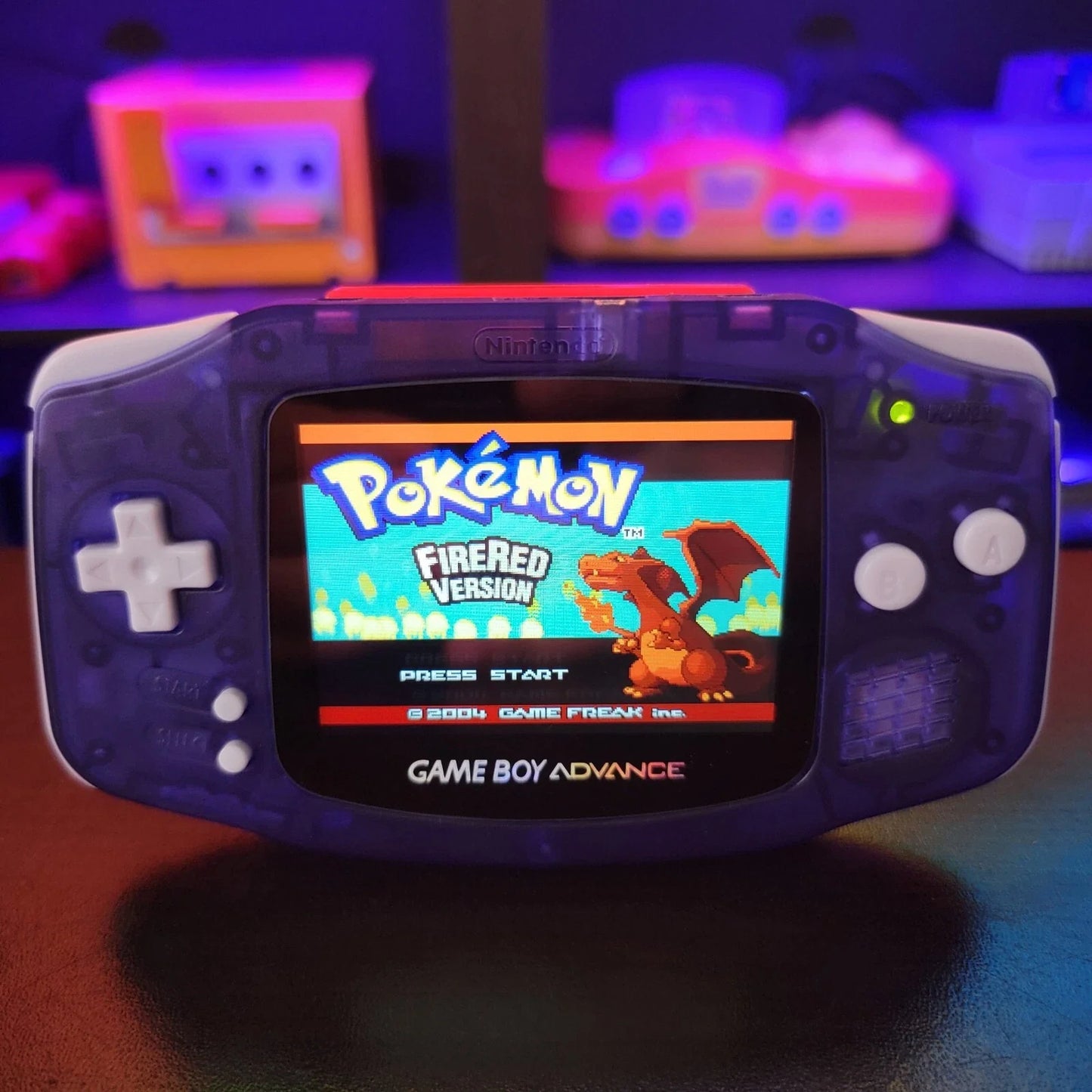 Grape Purple Game Boy Advance GBA Console with iPS V5 Backlight Backlit LCD MOD