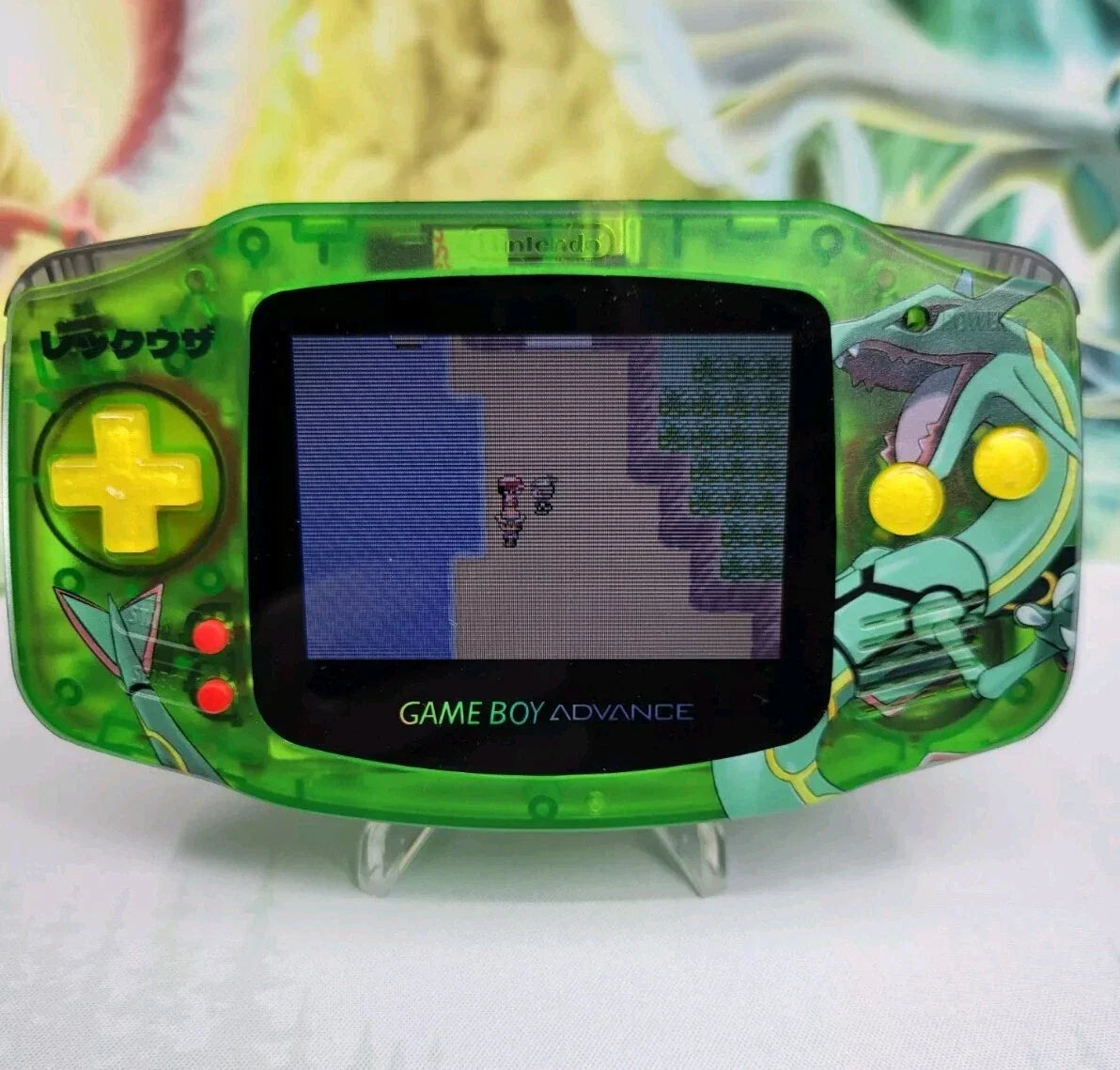 Gameboy Advance Custom Rayquaza Emerald GBA Pokemon w/ ITA TFT Backlight Screen