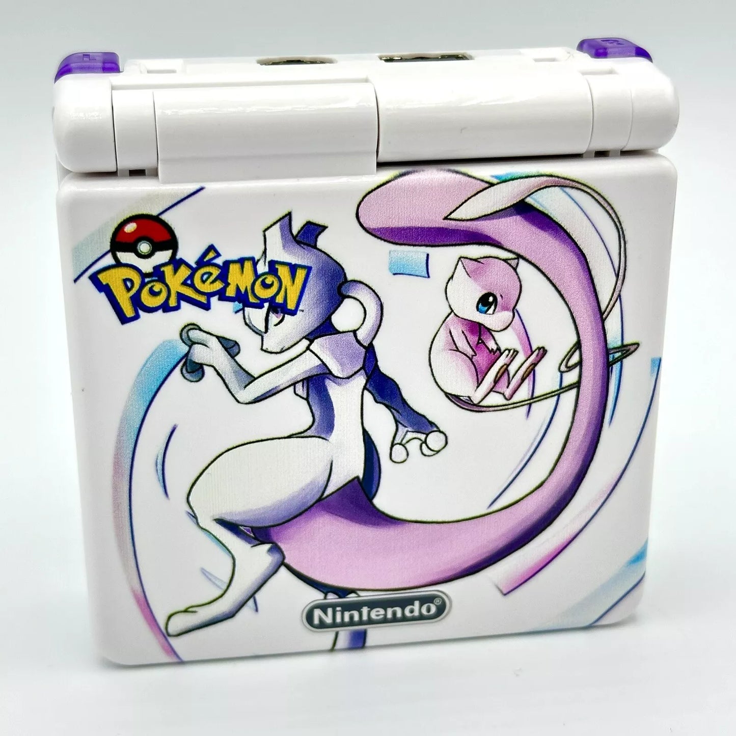 Game Boy Advance SP Custom IPS Backlit Screen UV Print Shell Mew Mewtwo Pokemon