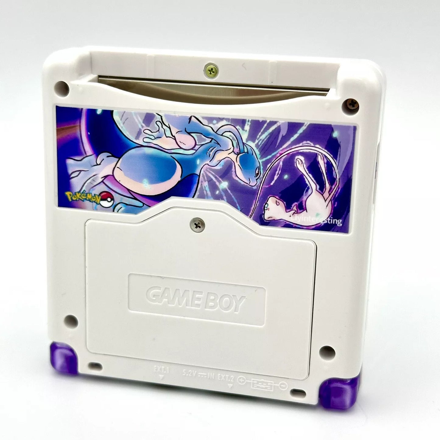 Game Boy Advance SP Custom IPS Backlit Screen UV Print Shell Mew Mewtwo Pokemon