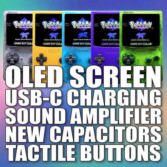 Fully Upgraded Nintendo Game Boy Color – AMOLED Screen, Rechargeable Battery, Ready to Play
