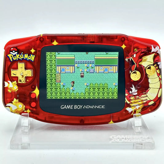 Game Boy Advance GBA Custom IPS Backlit UV Print Shell Gyrados Magikarp Gold Red