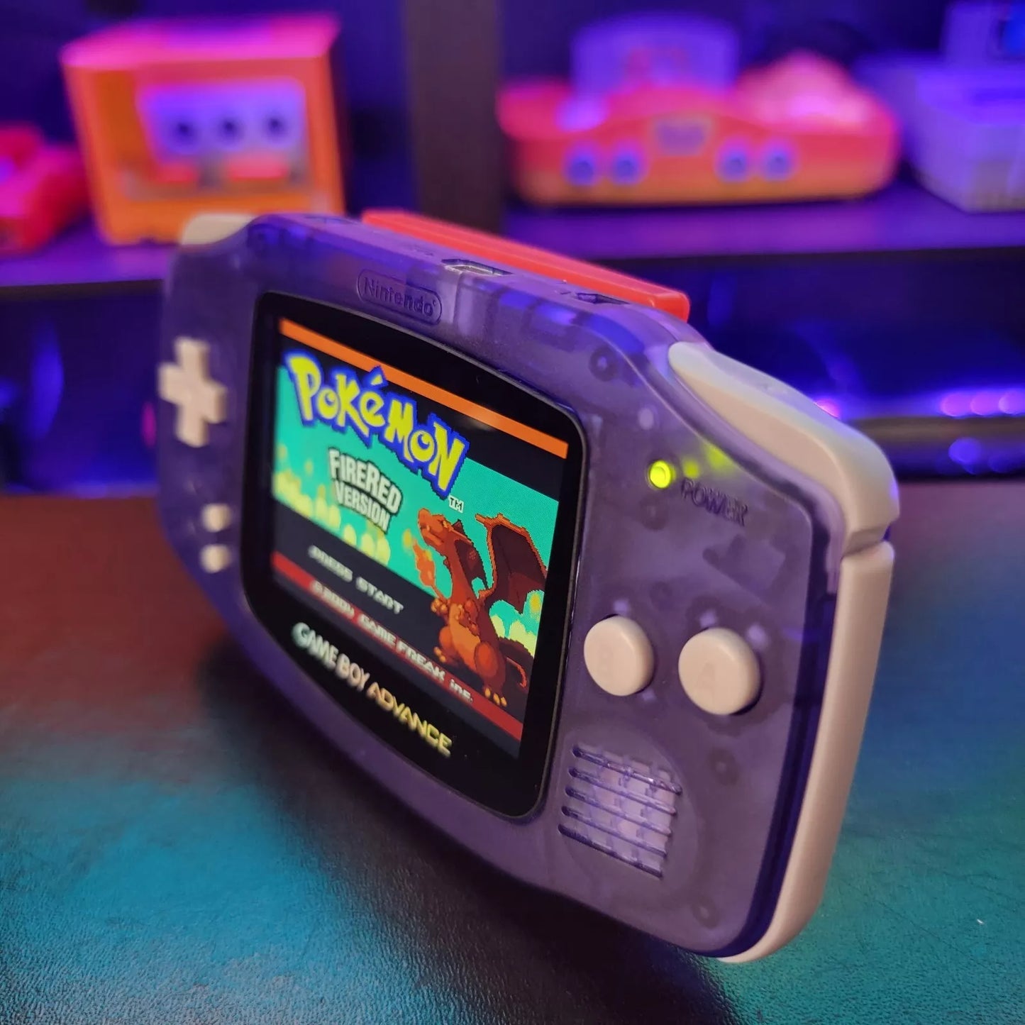 Grape Purple Game Boy Advance GBA Console with iPS V5 Backlight Backlit LCD MOD