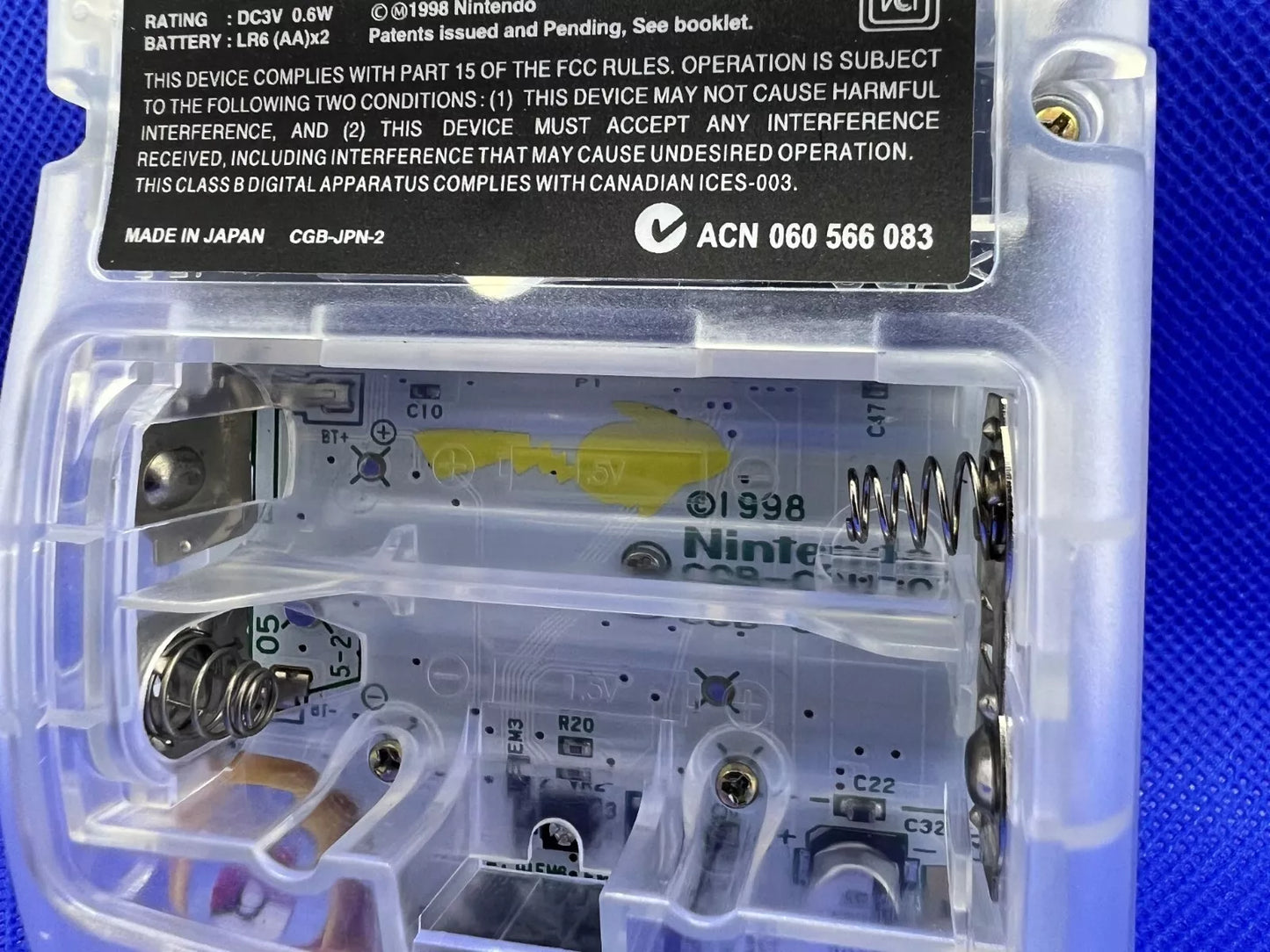 GameBoy Color Pokemon Pikachu Edition Nintendo System GLASS LENS Game Boy GBC